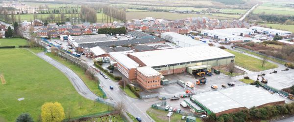 Aerial view of Integral LED Warehouse Calverton