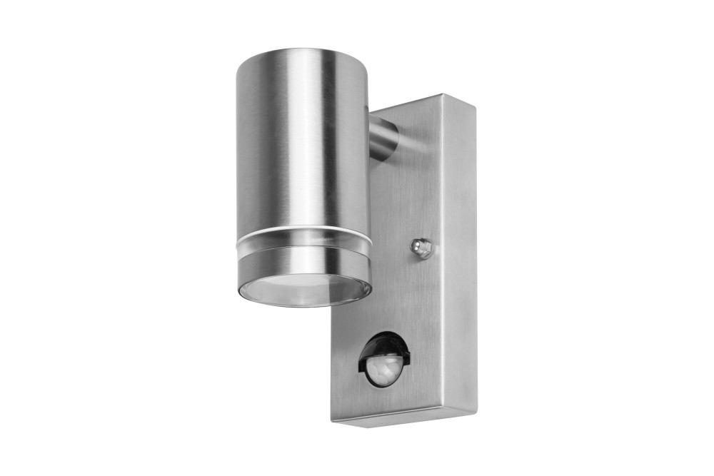 Integral LED Stainless Steel Outdoor Light - Wall mounted - Down with PIR sensor - Steel